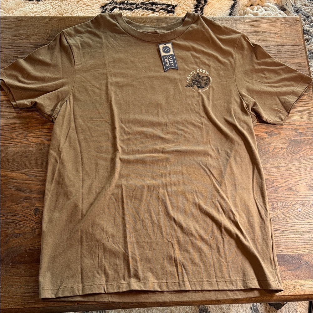 RARE 🐟 Salty Crew Brown Short Sleeve Tee! THRILL SEEKERS & RISK TAKERS 🐟 - Picture 2 of 12